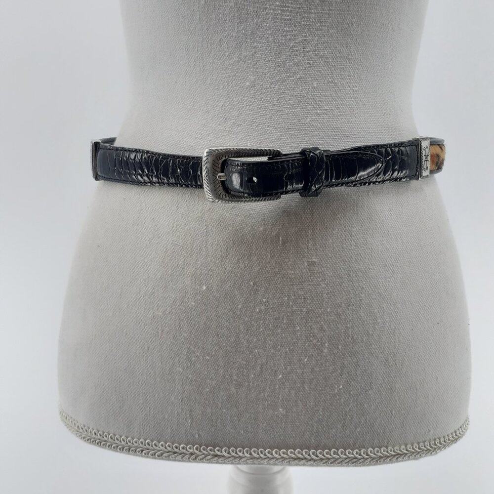Vintage Brighton Calf Hair Fur Zebra leopard Croc Medium Belt M